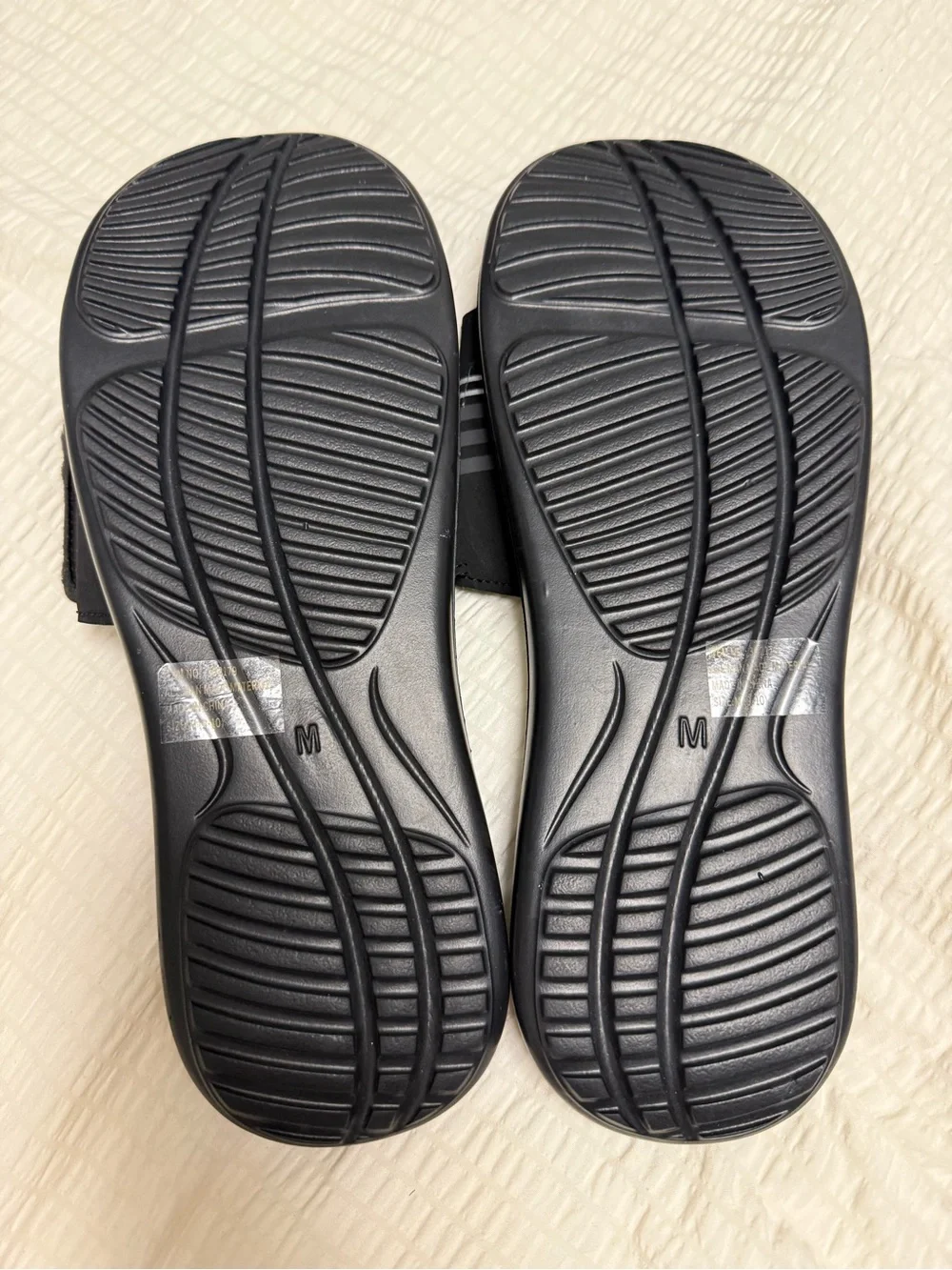 Black Memory Foam Slide Sandals for Women